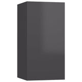 NNEVL 6 Piece TV Cabinet Set High Gloss Grey Chipboard