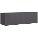 NNEVL 8 Piece TV Cabinet Set High Gloss Grey Engineered Wood