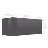 NNEVL 8 Piece TV Cabinet Set High Gloss Grey Engineered Wood