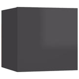 NNEVL 10 Piece TV Cabinet Set High Gloss Grey Chipboard