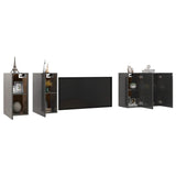 NNEVL TV Cabinets 4 pcs High Gloss Grey 30.5x30x60 cm Chipboard