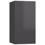 NNEVL TV Cabinets 4 pcs High Gloss Grey 30.5x30x60 cm Chipboard