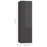 NNEVL TV Cabinets 4 pcs High Gloss Grey 30.5x30x110 cm Chipboard