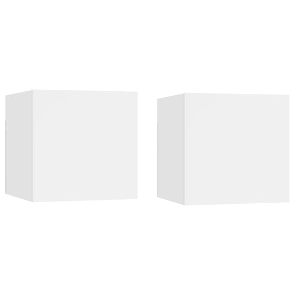 NNEVL Bedside Cabinets 2 pcs White 30.5x30x30 cm Chipboard