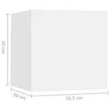 NNEVL Bedside Cabinets 2 pcs White 30.5x30x30 cm Chipboard