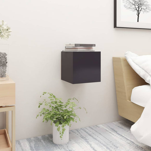 NNEVL Bedside Cabinet Grey 30.5x30x30 cm Chipboard