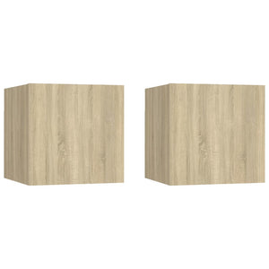 NNEVL Bedside Cabinets 2 pcs Sonoma Oak 30.5x30x30 cm Chipboard