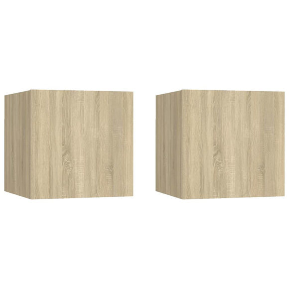 NNEVL Bedside Cabinets 2 pcs Sonoma Oak 30.5x30x30 cm Chipboard