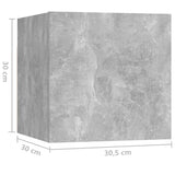 NNEVL Bedside Cabinet Concrete Grey 30.5x30x30 cm Chipboard