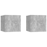 NNEVL Bedside Cabinets 2 pcs Concrete Grey 30.5x30x30 cm Chipboard