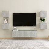 NNEVL Bedside Cabinets 2 pcs Concrete Grey 30.5x30x30 cm Chipboard