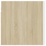 NNEVL Bedside Cabinet White and Sonoma Oak 30.5x30x30 cm Chipboard
