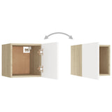 NNEVL Bedside Cabinet White and Sonoma Oak 30.5x30x30 cm Chipboard