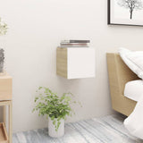 NNEVL Bedside Cabinets 2 pcs White & Sonoma Oak 30.5x30x30 cm Chipboard