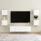 NNEVL Bedside Cabinets 2 pcs High Gloss White 30.5x30x30 cm Chipboard
