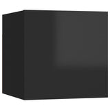 NNEVL Bedside Cabinets 2 pcs High Gloss Black 30.5x30x30 cm Chipboard