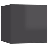 NNEVL Bedside Cabinet High Gloss Grey 30.5x30x30 cm Chipboard