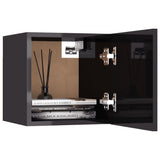 NNEVL Bedside Cabinet High Gloss Grey 30.5x30x30 cm Chipboard