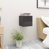 NNEVL Bedside Cabinet High Gloss Grey 30.5x30x30 cm Chipboard