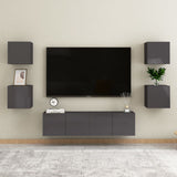 NNEVL Bedside Cabinets 2 pcs High Gloss Grey 30.5x30x30 cm Chipboard