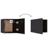 NNEVL Bedside Cabinets 2 pcs High Gloss Grey 30.5x30x30 cm Chipboard