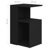 NNEVL Side Table Black 36x30x56 cm Chipboard