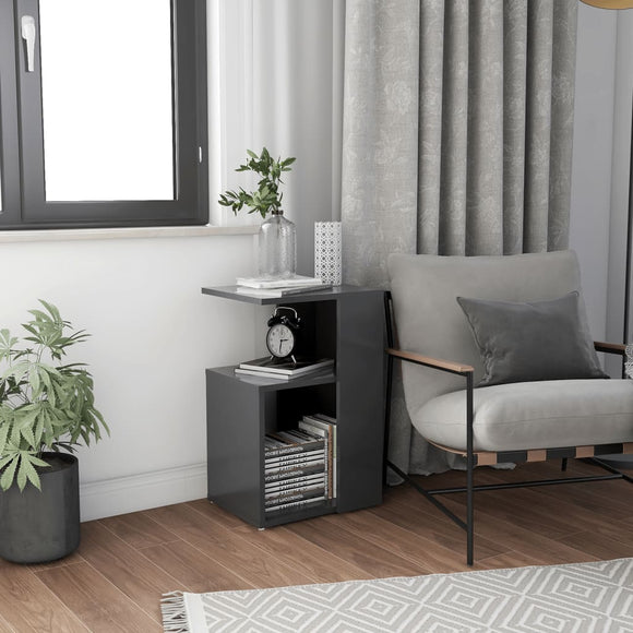 NNEVL Side Table Grey 36x30x56 cm Chipboard