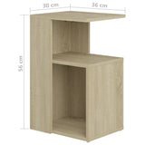 NNEVL Side Table Sonoma Oak 36x30x56 cm Chipboard