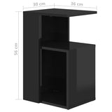 NNEVL Side Table High Gloss Black 36x30x56 cm Chipboard