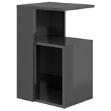 NNEVL Side Table High Gloss Grey 36x30x56 cm Chipboard