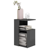 NNEVL Side Table High Gloss Grey 36x30x56 cm Chipboard