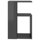 NNEVL Side Table High Gloss Grey 36x30x56 cm Chipboard