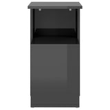 NNEVL Side Table High Gloss Grey 36x30x56 cm Chipboard
