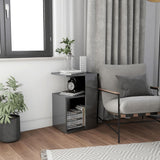 NNEVL Side Table High Gloss Grey 36x30x56 cm Chipboard