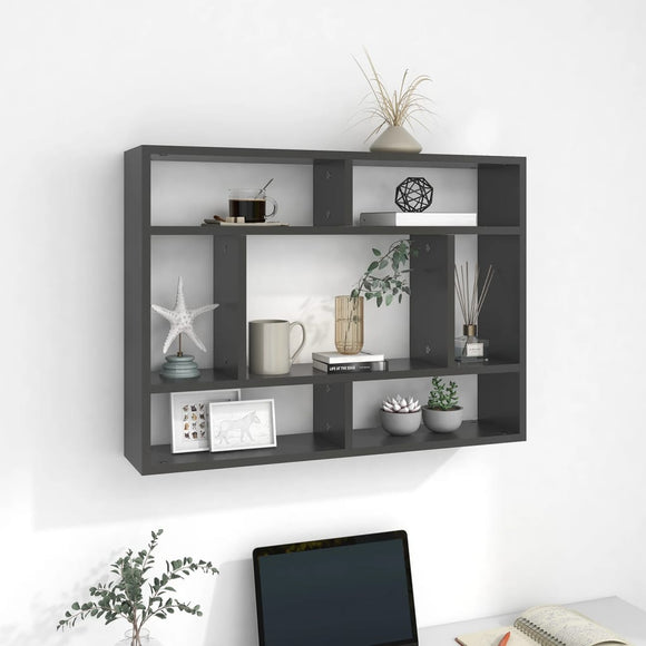 NNEVL Wall Shelf Grey 75x16x55 cm Chipboard