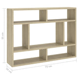 NNEVL Wall Shelf Sonoma Oak 75x16x55 cm Chipboard