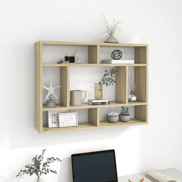 NNEVL Wall Shelf Sonoma Oak 75x16x55 cm Chipboard