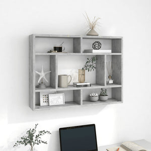 NNEVL Wall Shelf Concrete Grey 75x16x55 cm Chipboard