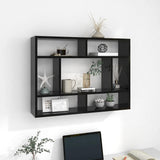 NNEVL Wall Shelf High Gloss Black 75x16x55 cm Chipboard