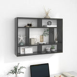 NNEVL Wall Shelf High Gloss Grey 75x16x55 cm Chipboard