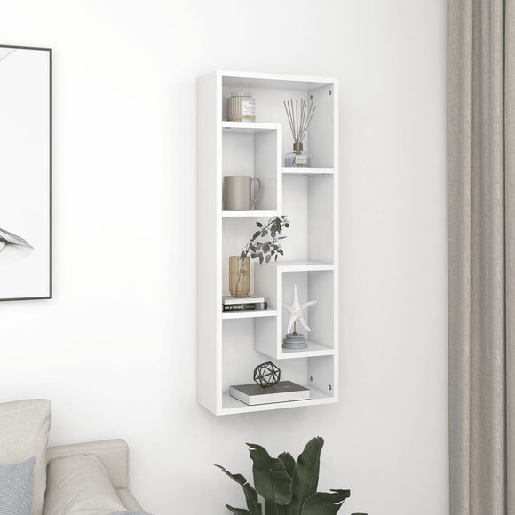 NNEVL Wall Shelf White 36x16x90 cm Chipboard