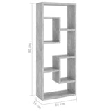 NNEVL Wall Shelf Concrete Grey 36x16x90 cm Chipboard
