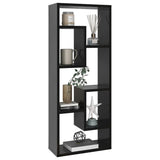 NNEVL Wall Shelf High Gloss Black 36x16x90 cm Chipboard