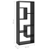 NNEVL Wall Shelf High Gloss Black 36x16x90 cm Chipboard