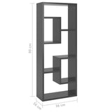 NNEVL Wall Shelf High Gloss Grey 36x16x90 cm Chipboard