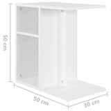 NNEVL Side Table White 50x30x50 cm Chipboard