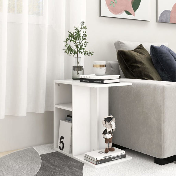 NNEVL Side Table White 50x30x50 cm Chipboard
