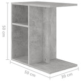 NNEVL Side Table Concrete Grey 50x30x50 cm Chipboard