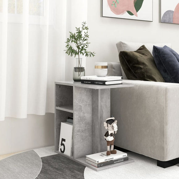NNEVL Side Table Concrete Grey 50x30x50 cm Chipboard