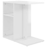 NNEVL Side Table High Gloss White 50x30x50 cm Chipboard